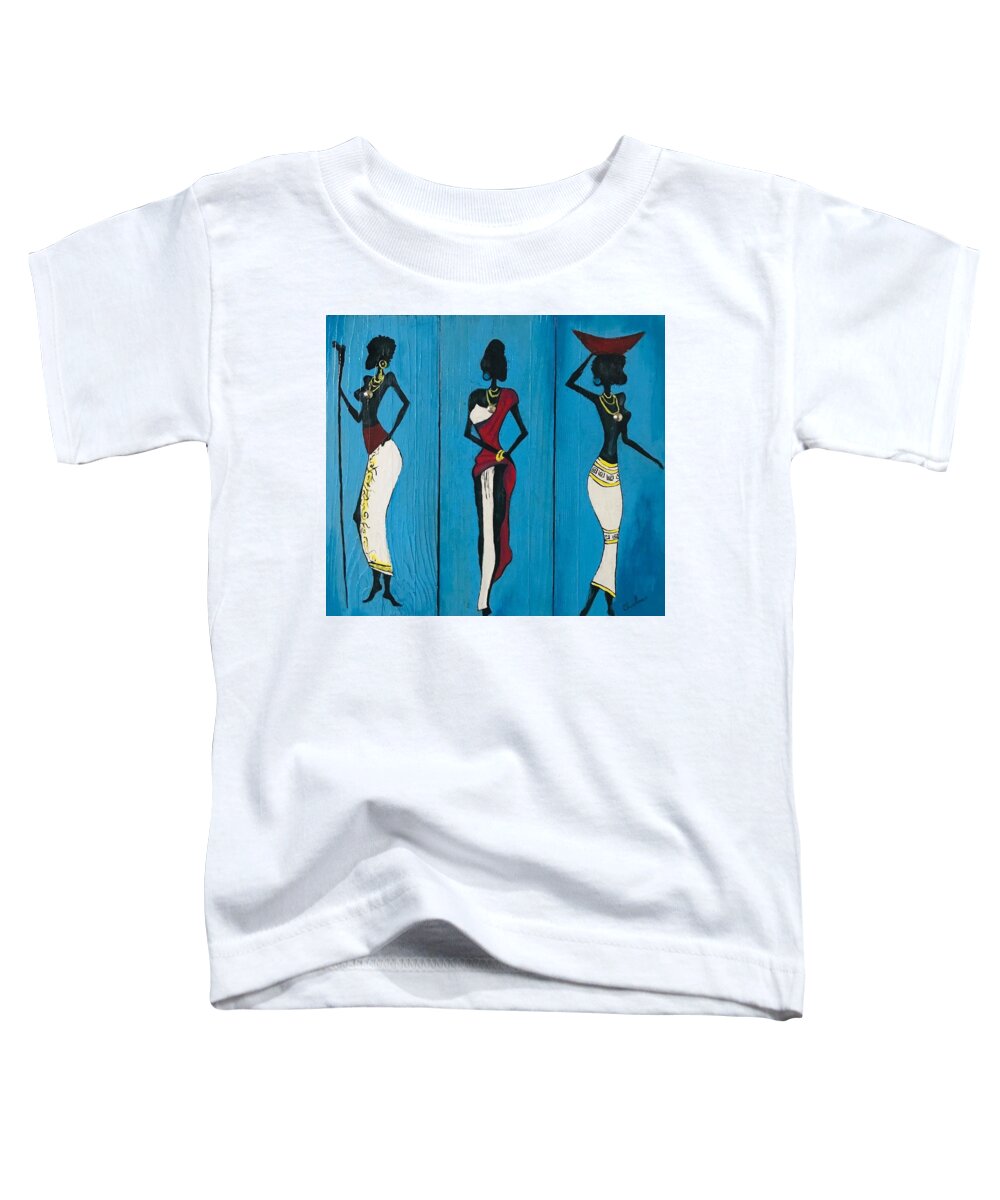  Toddler T-Shirt featuring the painting Trio Ladies by Charles Young