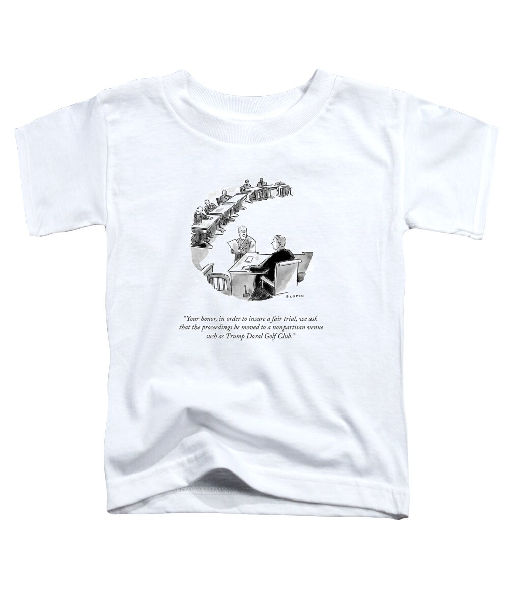 You Honor Toddler T-Shirt featuring the drawing Trump Doral Golf Club by Brendan Loper