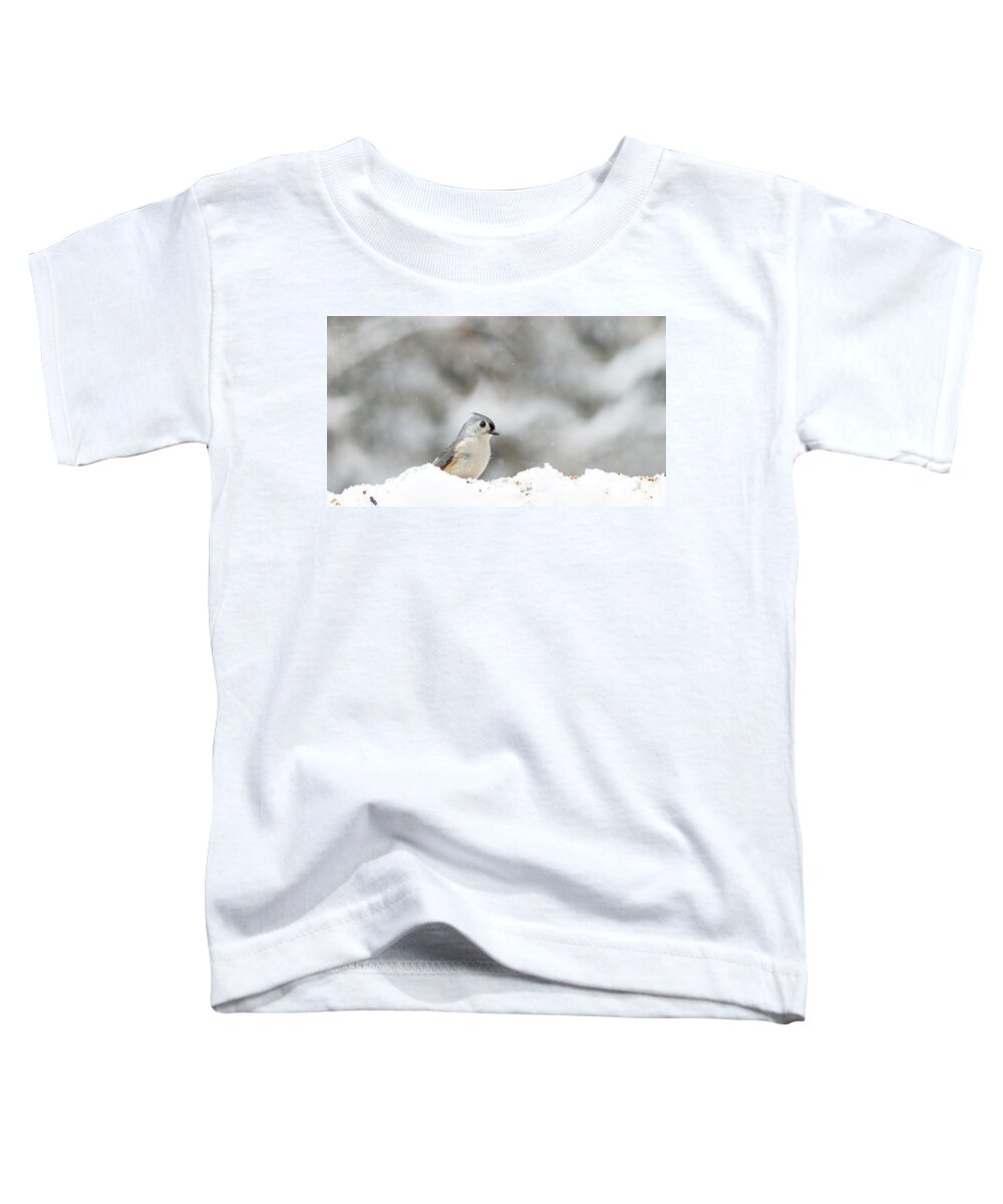 Bird Toddler T-Shirt featuring the photograph Tufted Titmouse 2 by Amelia Pearn