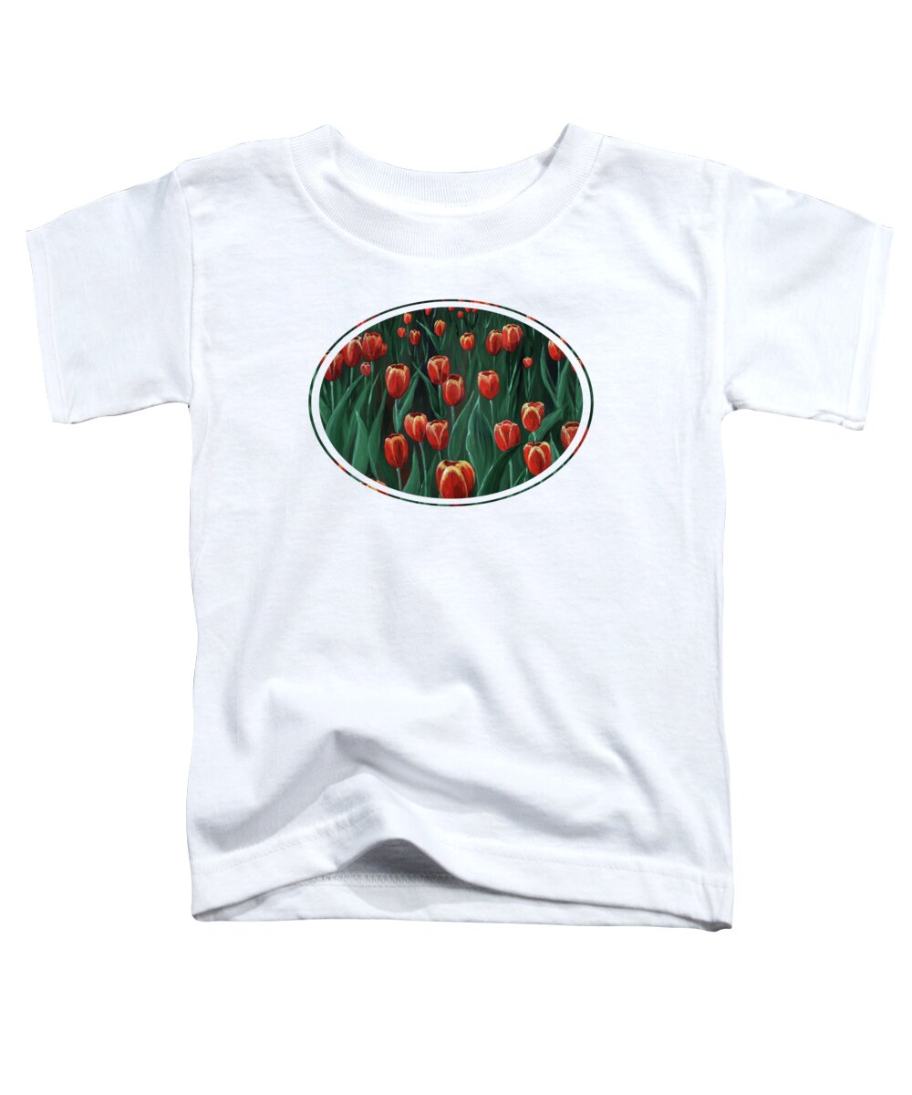 May Toddler T-Shirt featuring the painting Tulip Festival by Anastasiya Malakhova