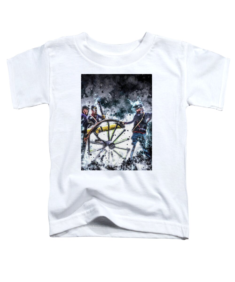 Civil War Toddler T-Shirt featuring the digital art Union Artillery - Art by Tommy Anderson