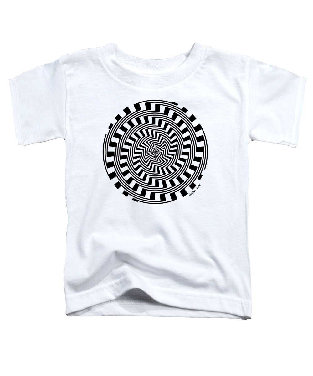 Op Art Toddler T-Shirt featuring the mixed media Unspiral by Gianni Sarcone