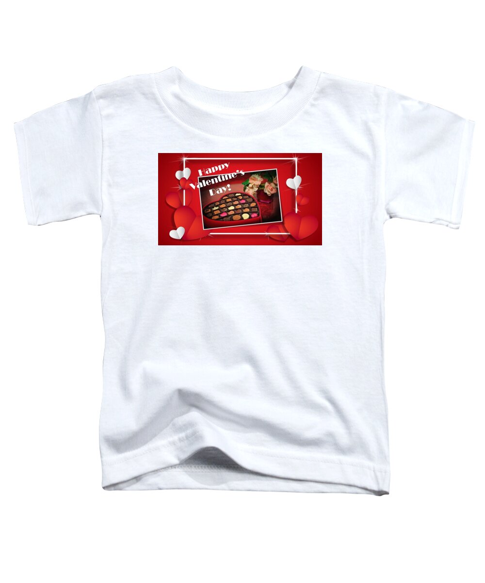 Valentine's Day Toddler T-Shirt featuring the mixed media Valentine's Day Chocolates by Nancy Ayanna Wyatt