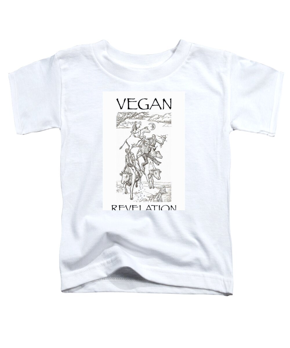 Vegan Toddler T-Shirt featuring the digital art VEGAN Revelation by Russell Kightley