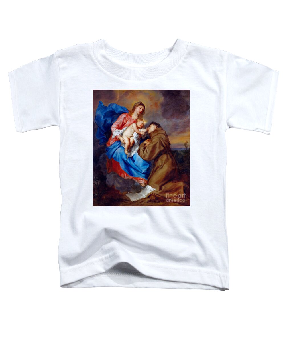 Vision Of St. Antony Of Padua Toddler T-Shirt featuring the painting Vision of St. Antony of Padua by Sir Anthony van Dyck