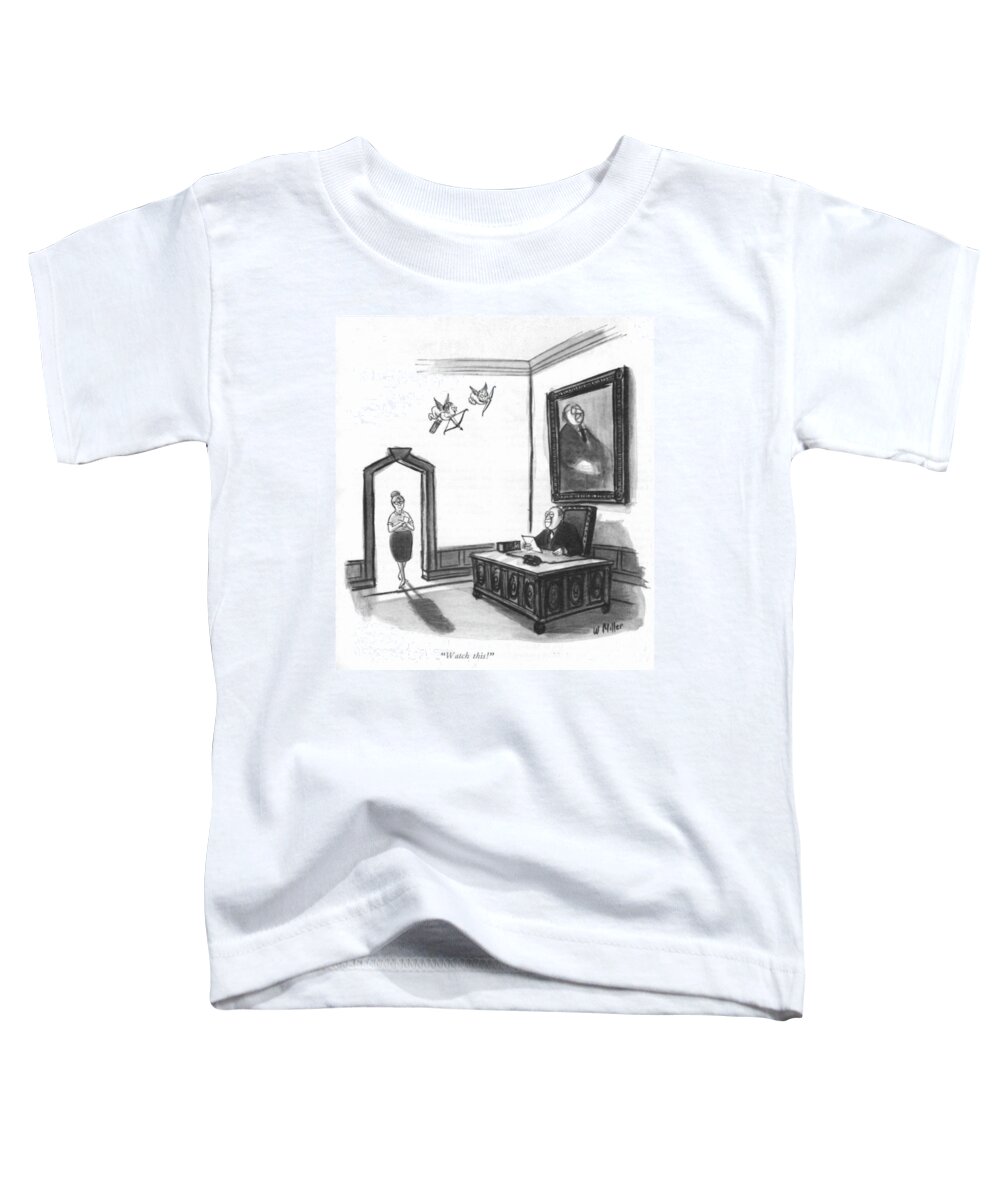 watch This! Toddler T-Shirt featuring the drawing Watch This by Warren Miller
