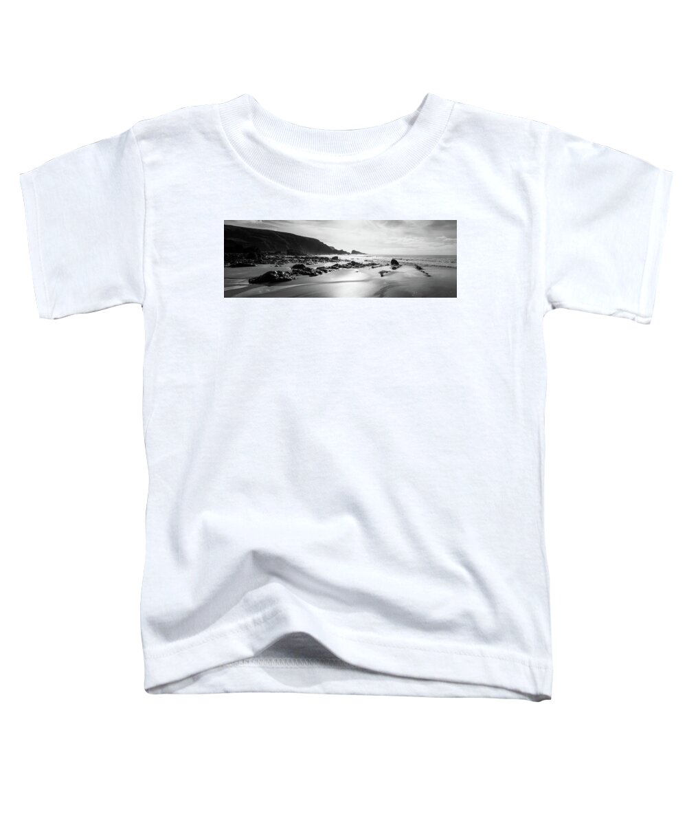 Coast Toddler T-Shirt featuring the photograph Welcombe Mouth beach North Devon South West Coast Path by Sonny Ryse