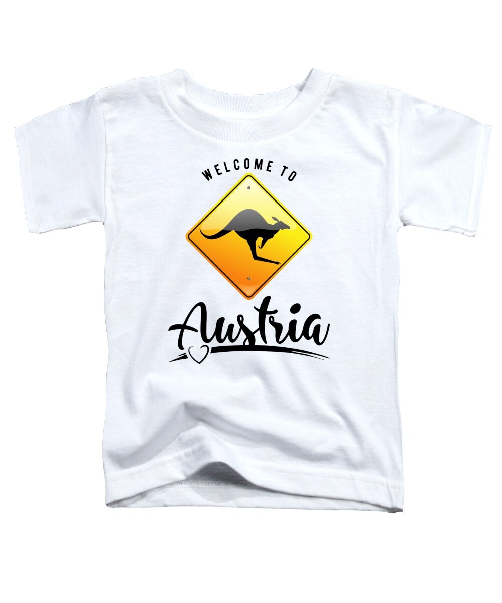 Welcome To Austria T Shirt Australian Road Sign Tees Warning Kangaroos  Ahead Shirts Kangaroo Sign 1 Toddler T-Shirt by Mounir Khalfouf - Fine Art  America