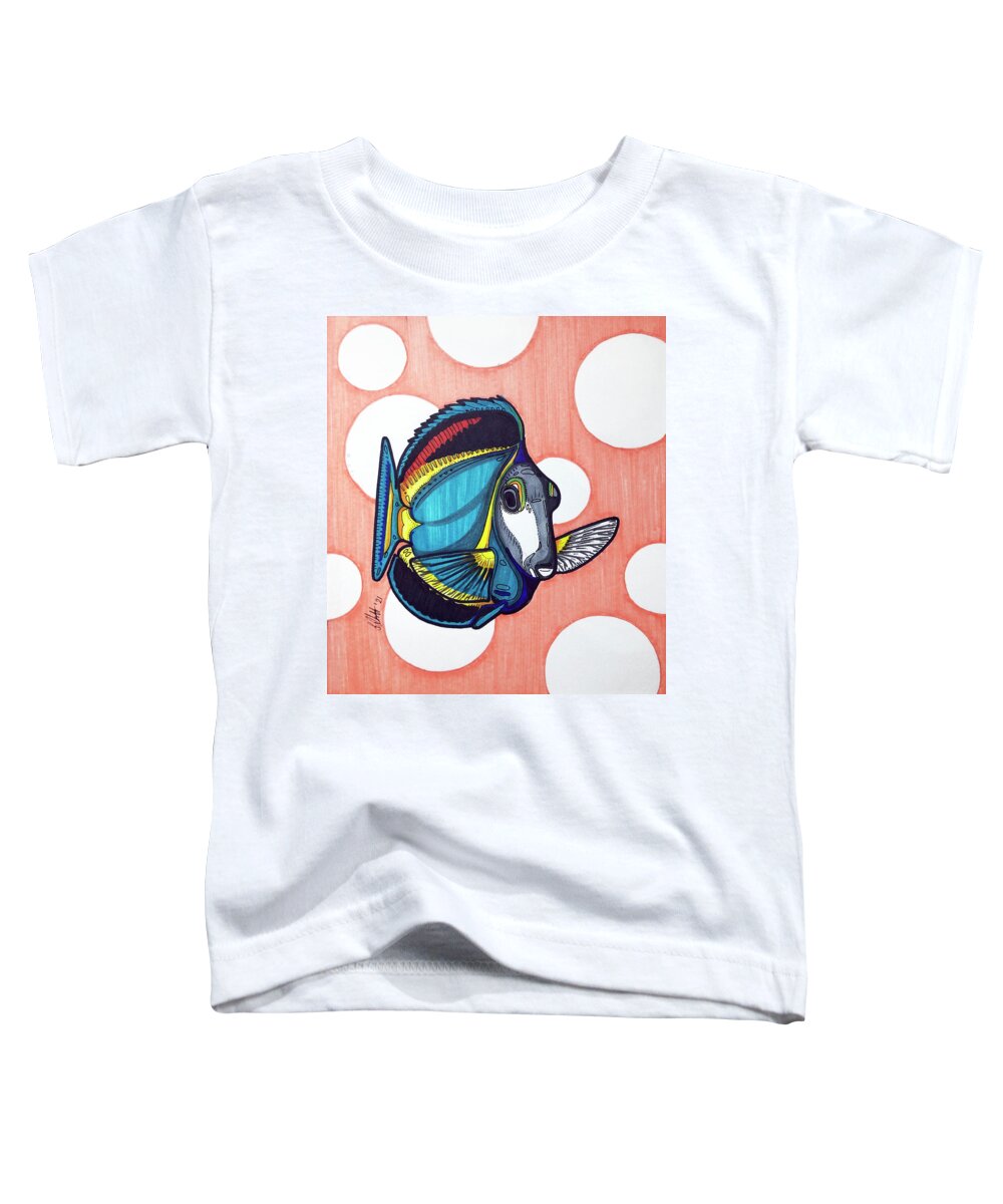 White Faced Tang Toddler T-Shirt featuring the drawing White Faced Tang by Creative Spirit