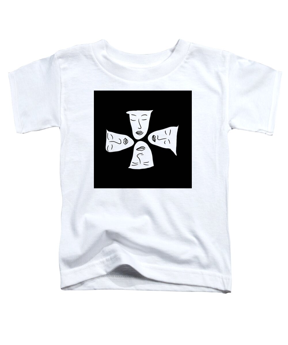 Faces Toddler T-Shirt featuring the digital art White Faces by Faa shie