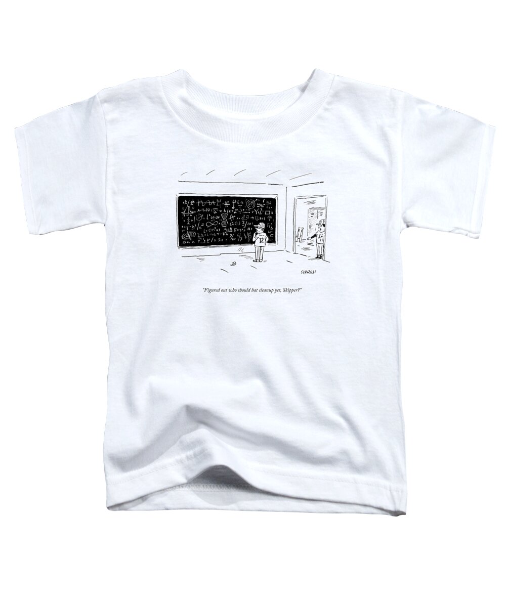 figured Out Who Should Bat Cleanup Yet Toddler T-Shirt featuring the drawing Who Should Bat Cleanup by David Sipress