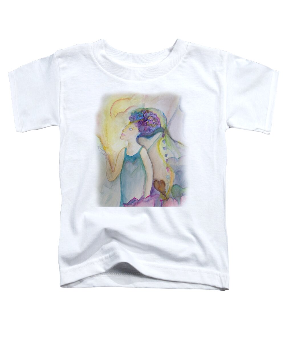 Searching Toddler T-Shirt featuring the painting Woman Searching, Reaching by Sandy Rakowitz