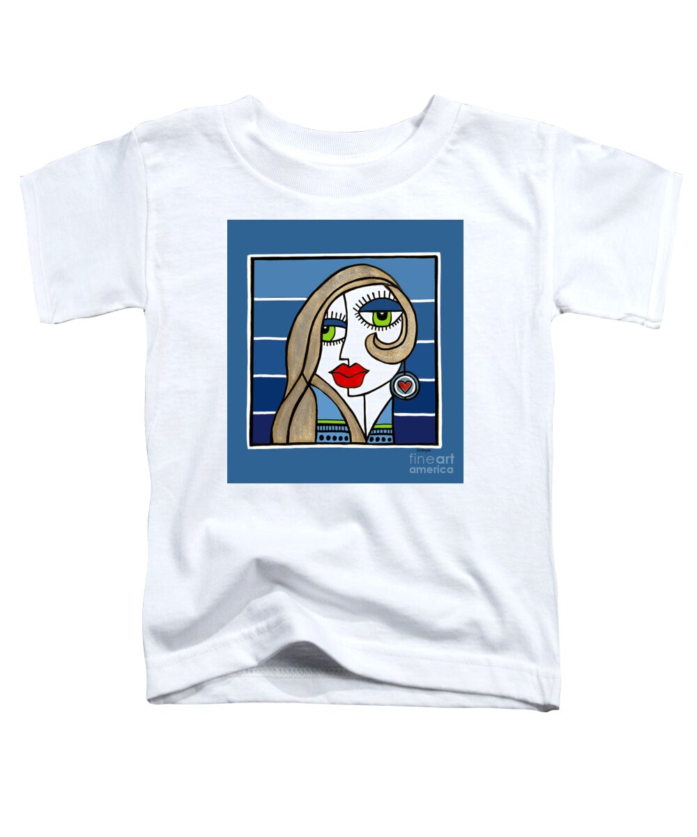 Woman Toddler T-Shirt featuring the digital art Woman with Earring by Diana Rajala