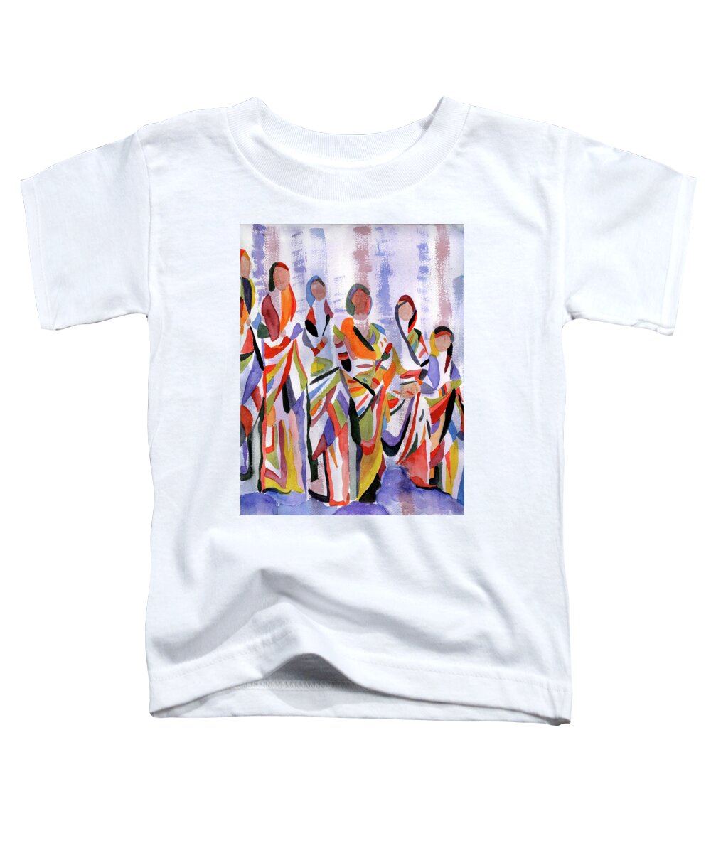 Women On The Rocks Toddler T-Shirt featuring the painting Women on the Rocks by L A Feldstein