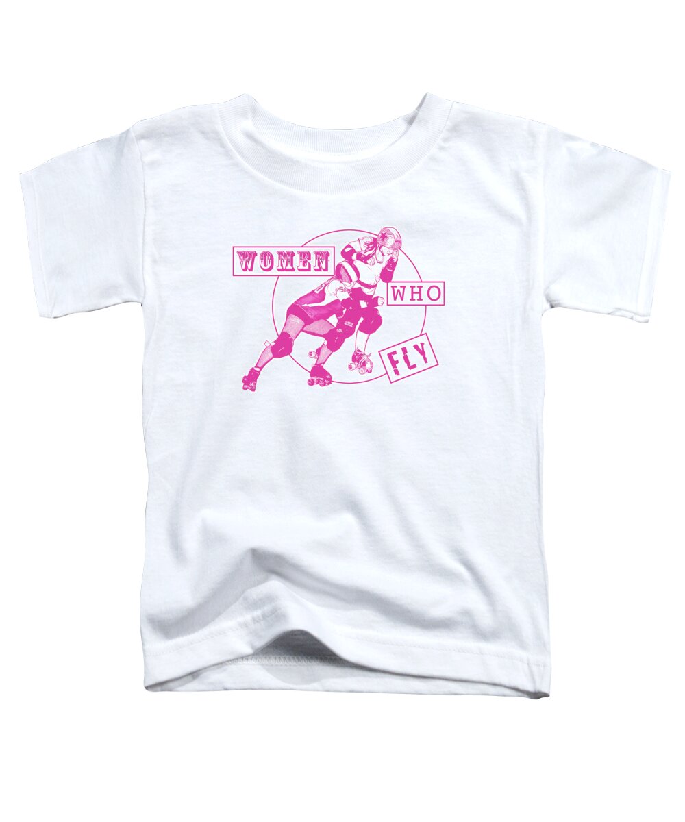 Roller Derby Toddler T-Shirt featuring the digital art Women Who Fly Original #2 by Christopher W Weeks