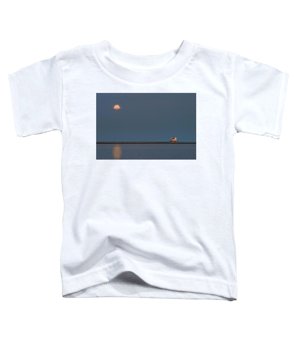 Moon Toddler T-Shirt featuring the photograph Worm Moonset by Rod Best