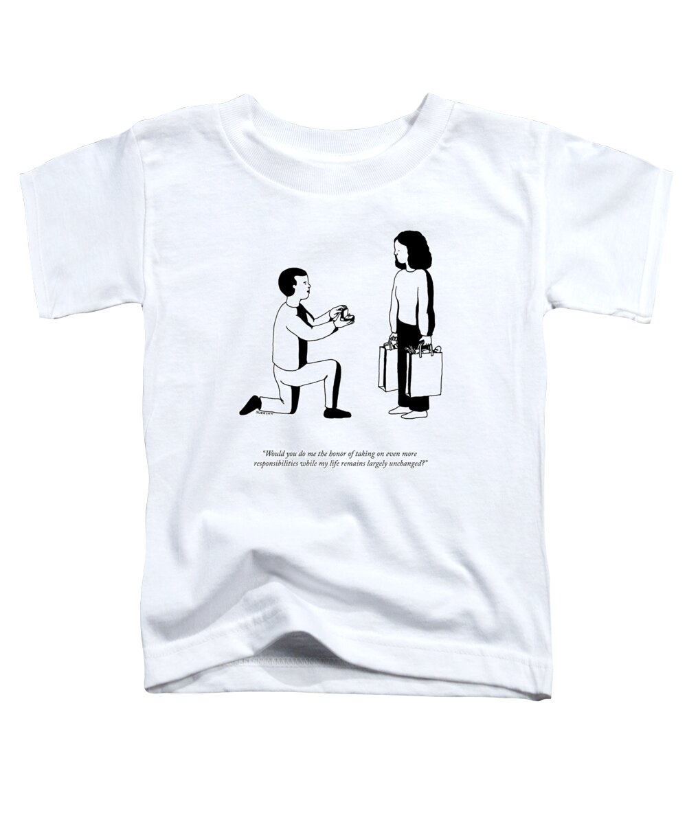 A24465 Toddler T-Shirt featuring the drawing Would You Do Me The Honor? by Suerynn Lee