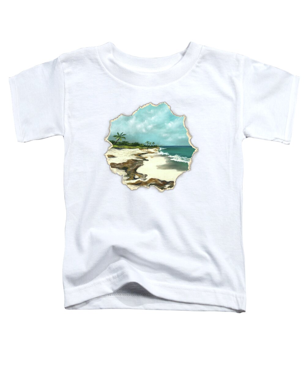 Beach Toddler T-Shirt featuring the painting Xcaret - Mexico - Beach by Anastasiya Malakhova
