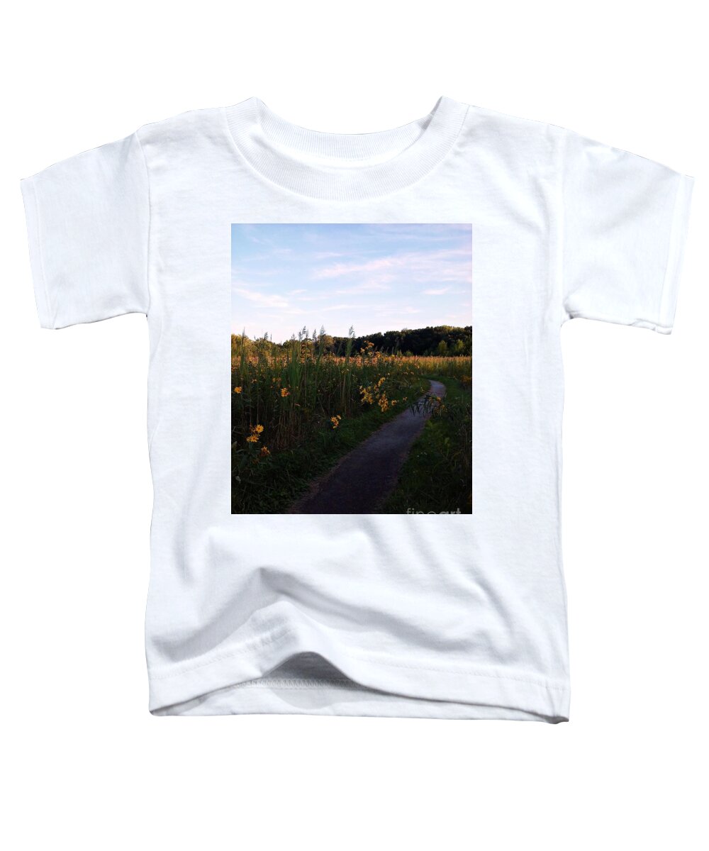 Flowers Toddler T-Shirt featuring the photograph Yellow Daisies Under The Blue Sky - Art Photograph by Frank J Casella by Frank J Casella