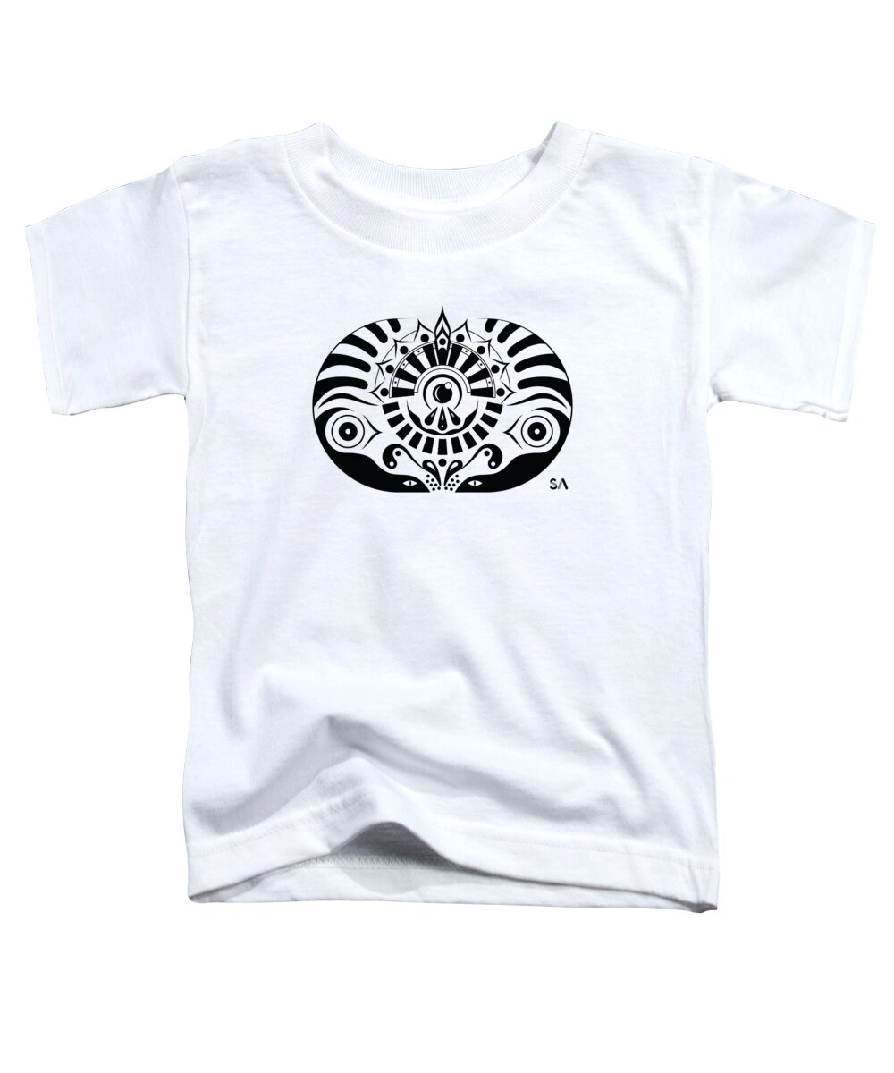 Black And White Toddler T-Shirt featuring the digital art Yoga by Silvio Ary Cavalcante