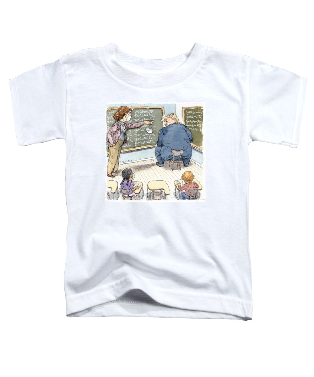 Captionless Toddler T-Shirt featuring the drawing Yosemite by John Cuneo