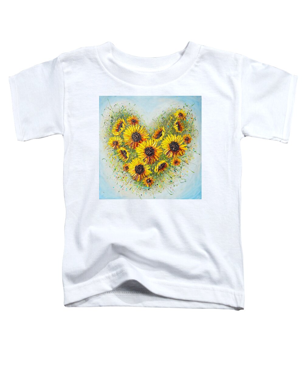 Sunflower Toddler T-Shirt featuring the painting You're my Sunshine by Amanda Dagg