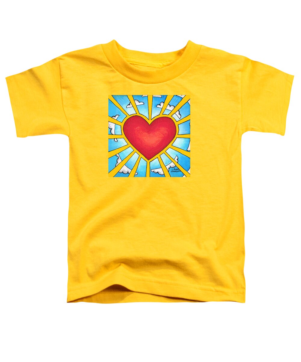 Red Toddler T-Shirt featuring the painting Heart Shine by Adam Johnson
