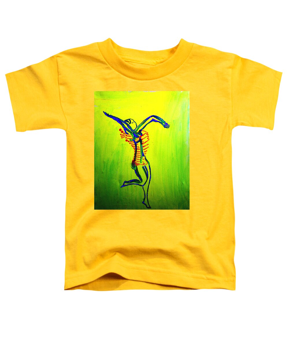 Jesus Toddler T-Shirt featuring the painting Dinka Dance - South Sudan #10 by Gloria Ssali