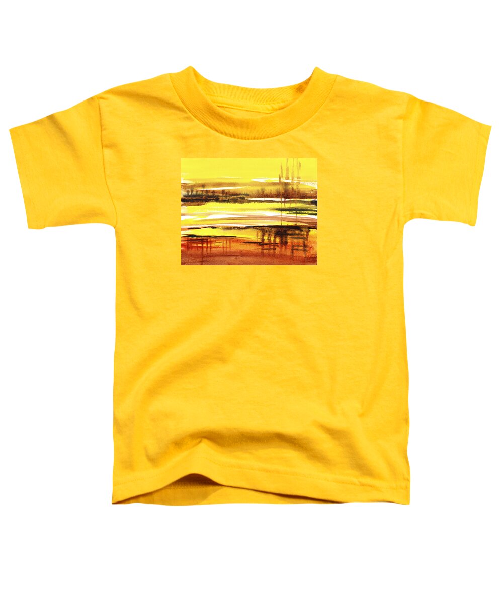 Abstract Landscape Toddler T-Shirt featuring the painting Abstract Landscape Reflections I by Irina Sztukowski