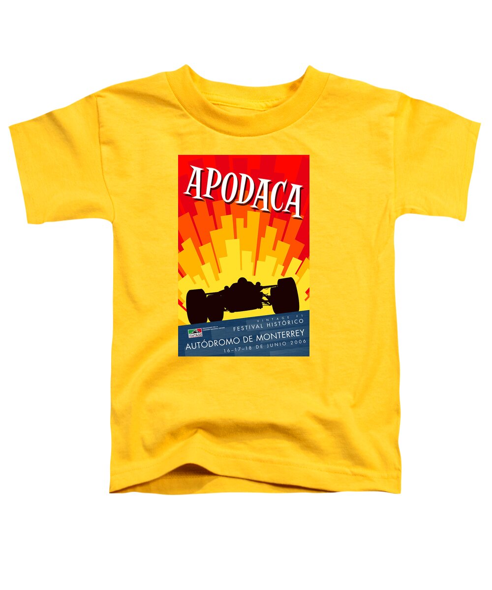 Apodaca Toddler T-Shirt featuring the digital art Apodaca Monterrey Historic Vintage Festival by Georgia Clare
