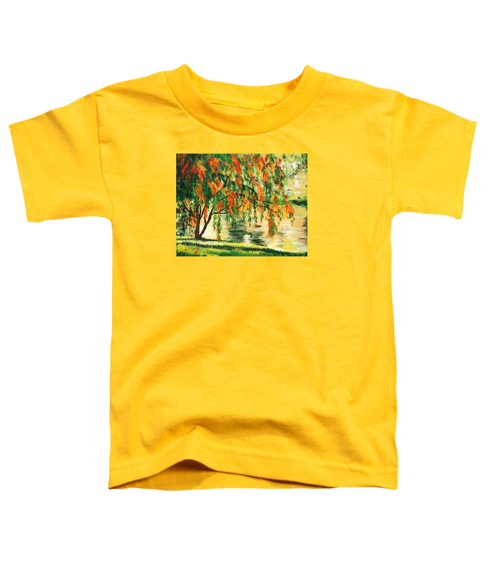 Tree Toddler T-Shirt featuring the painting Autumn Landscape by Masha Batkova