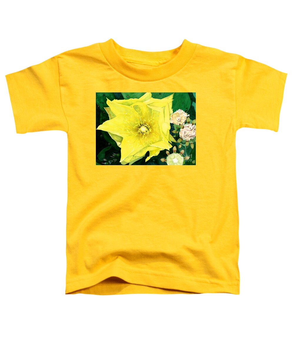Flower Toddler T-Shirt featuring the painting Cactus Flower by Barbara Jewell