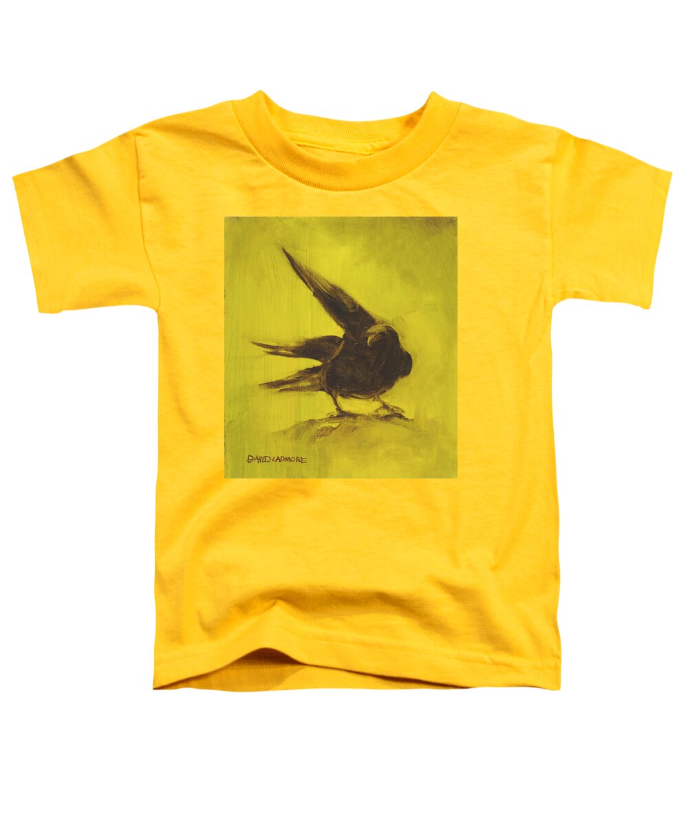 Crow Toddler T-Shirt featuring the painting Crow 2 by David Ladmore