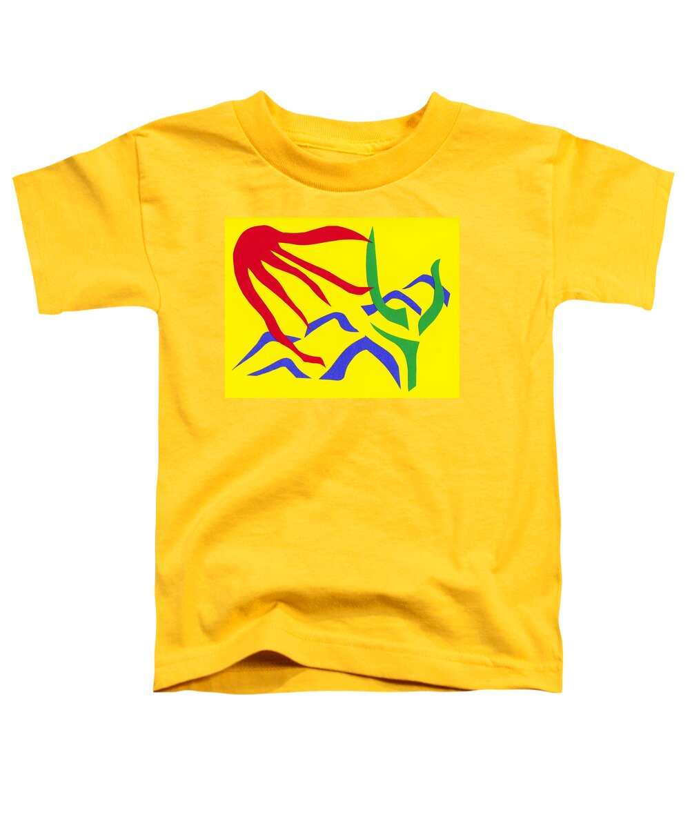 Sun Toddler T-Shirt featuring the mixed media Desert Sun by Delin Colon