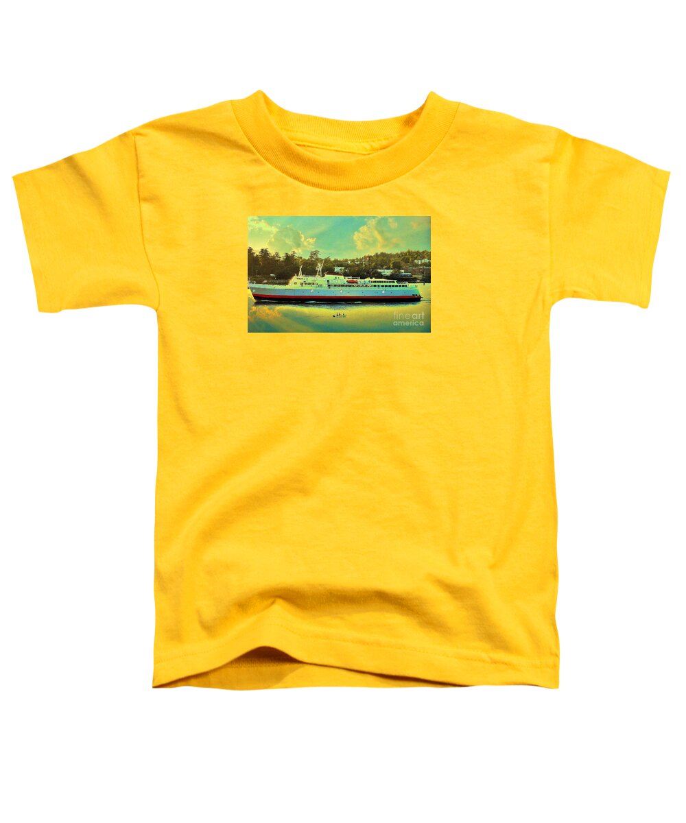Ferry Toddler T-Shirt featuring the photograph Ferry Headed out from Victoria at Sunset by Janette Boyd