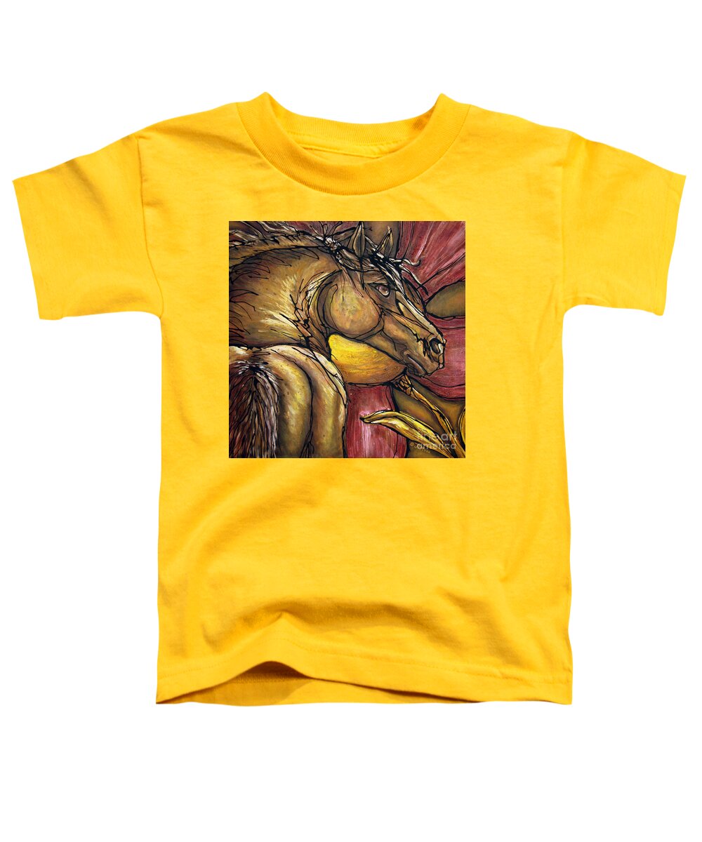 Horse Toddler T-Shirt featuring the painting Live Again by Jonelle T McCoy