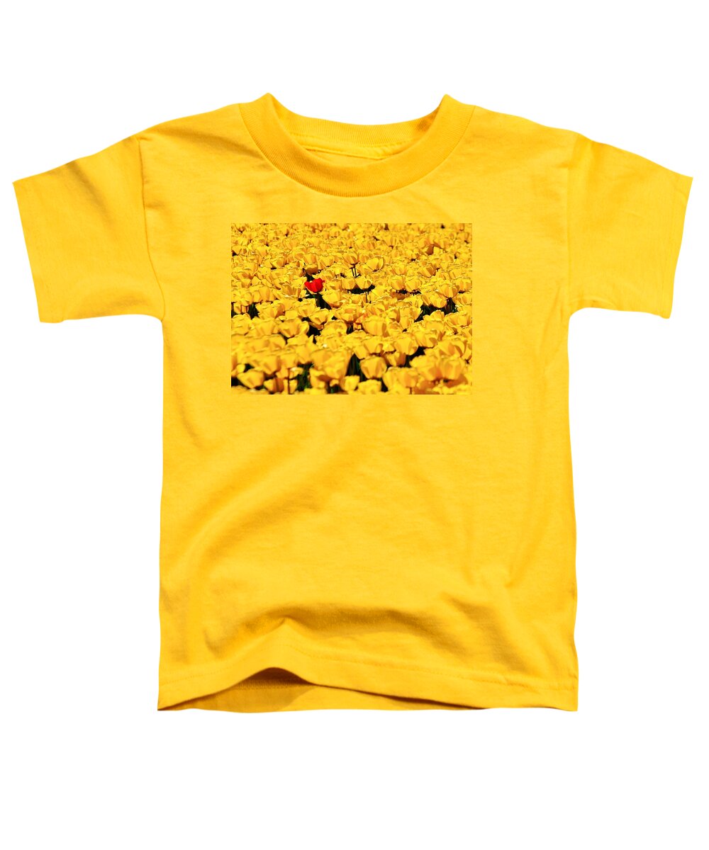 Tulips Toddler T-Shirt featuring the photograph Missed the Yellow Memo by Benjamin Yeager