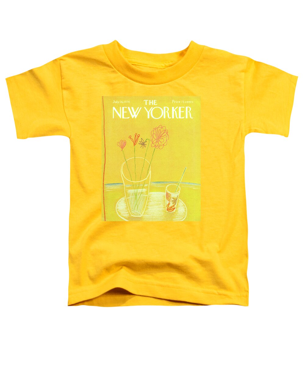 Drink Toddler T-Shirt featuring the painting New Yorker July 26th, 1976 by Eugene Mihaesco
