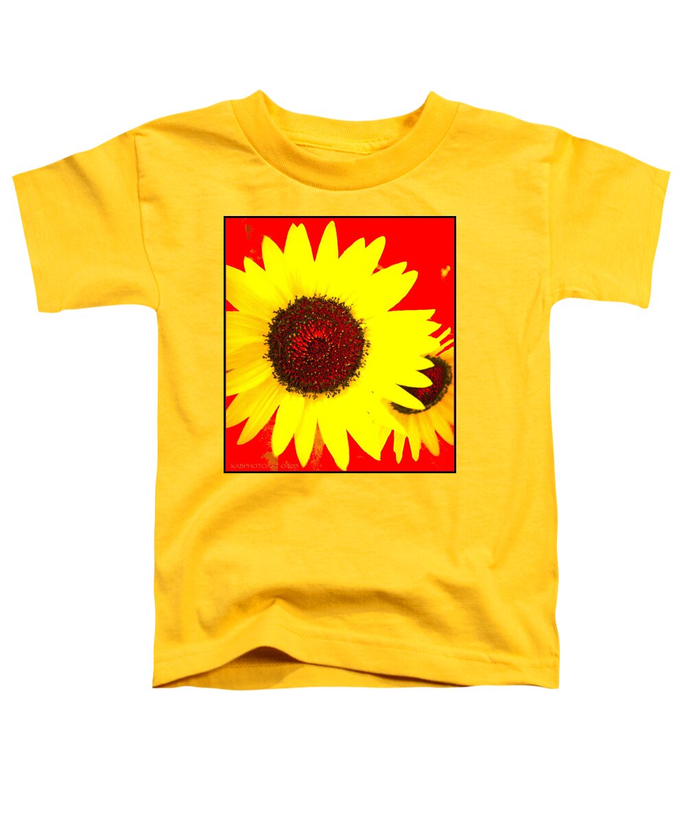 Sunflower Toddler T-Shirt featuring the photograph Peek A Boo by Kathy Barney