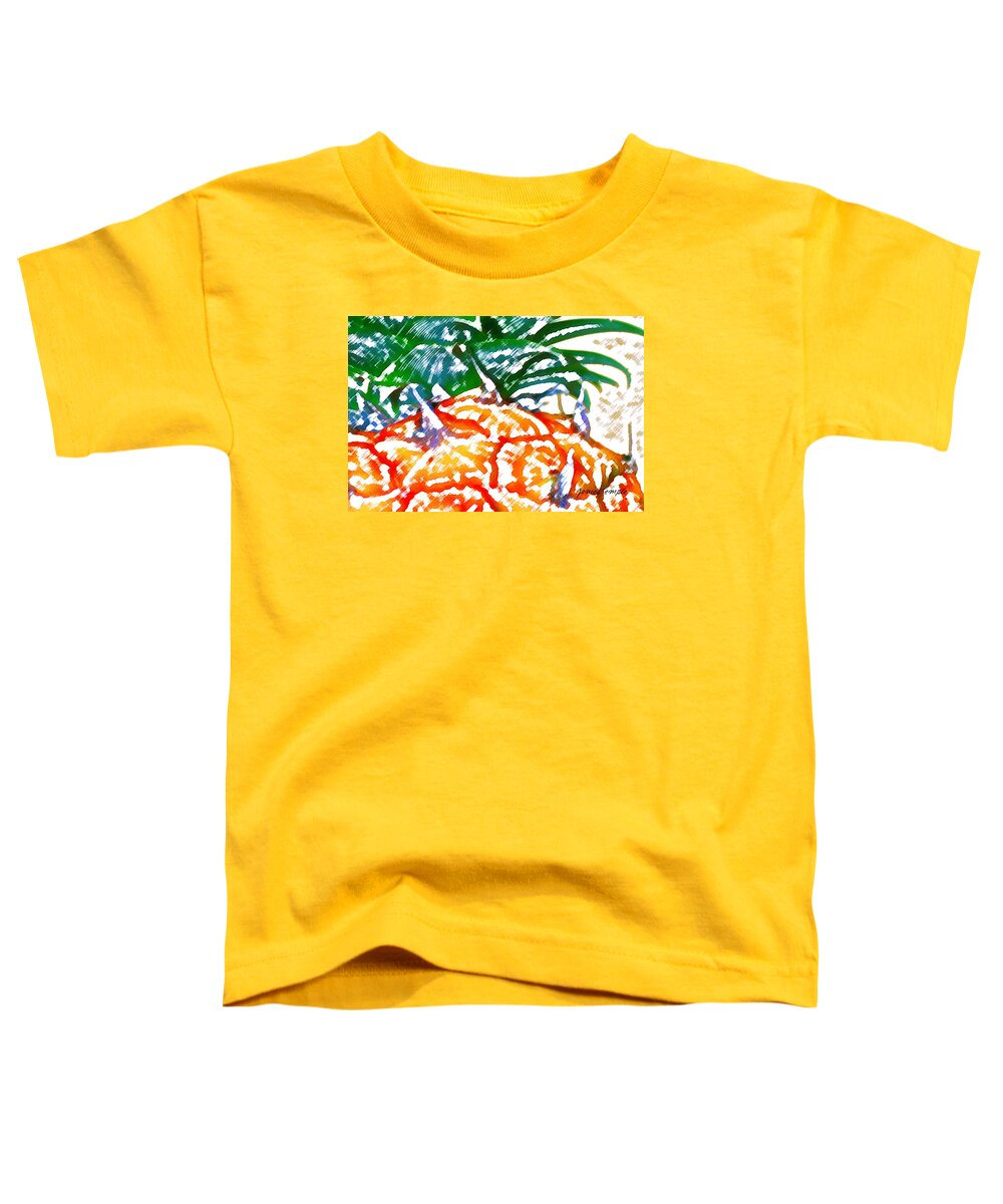 Food Toddler T-Shirt featuring the digital art Prickly Pineapple by James Temple