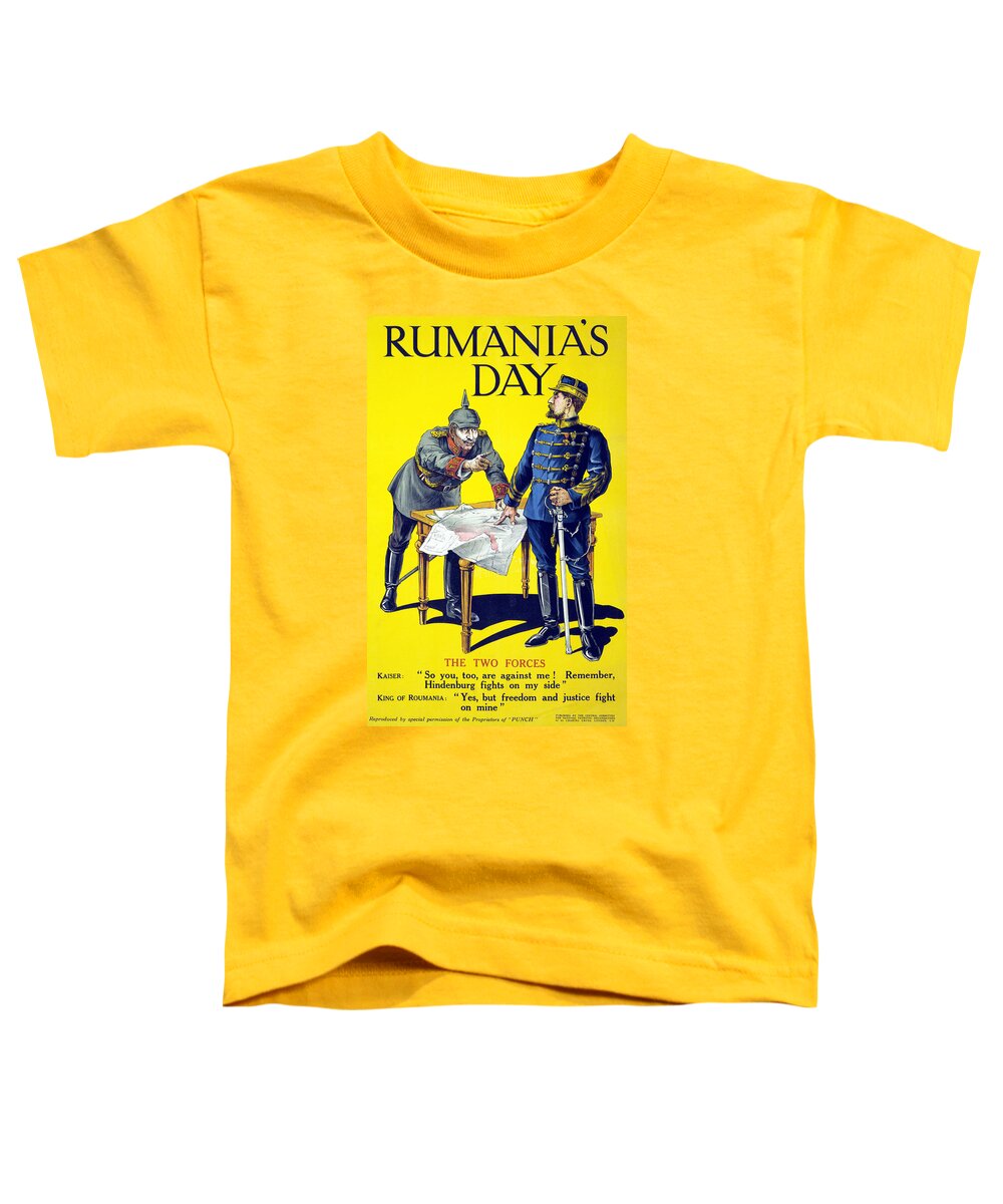 1910s Toddler T-Shirt featuring the painting Rumanias Day by Anonymous