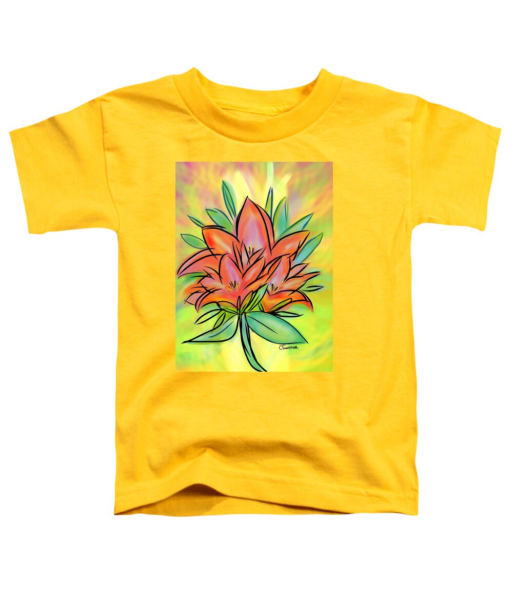 Lily Toddler T-Shirt featuring the digital art Sunrise Lily by Christine Fournier