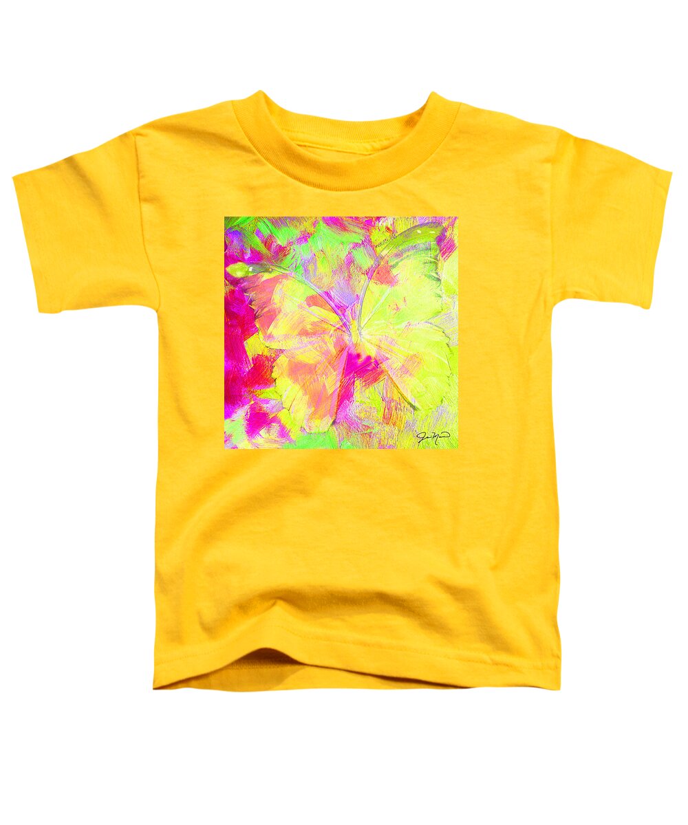 Butterfly Toddler T-Shirt featuring the painting Yellow Butterfly by Jan Marvin by Jan Marvin