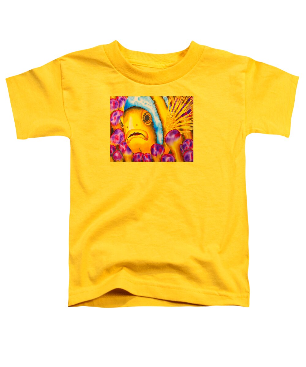 Fish Art Toddler T-Shirt featuring the painting Yellow Clownfish by Daniel Jean-Baptiste