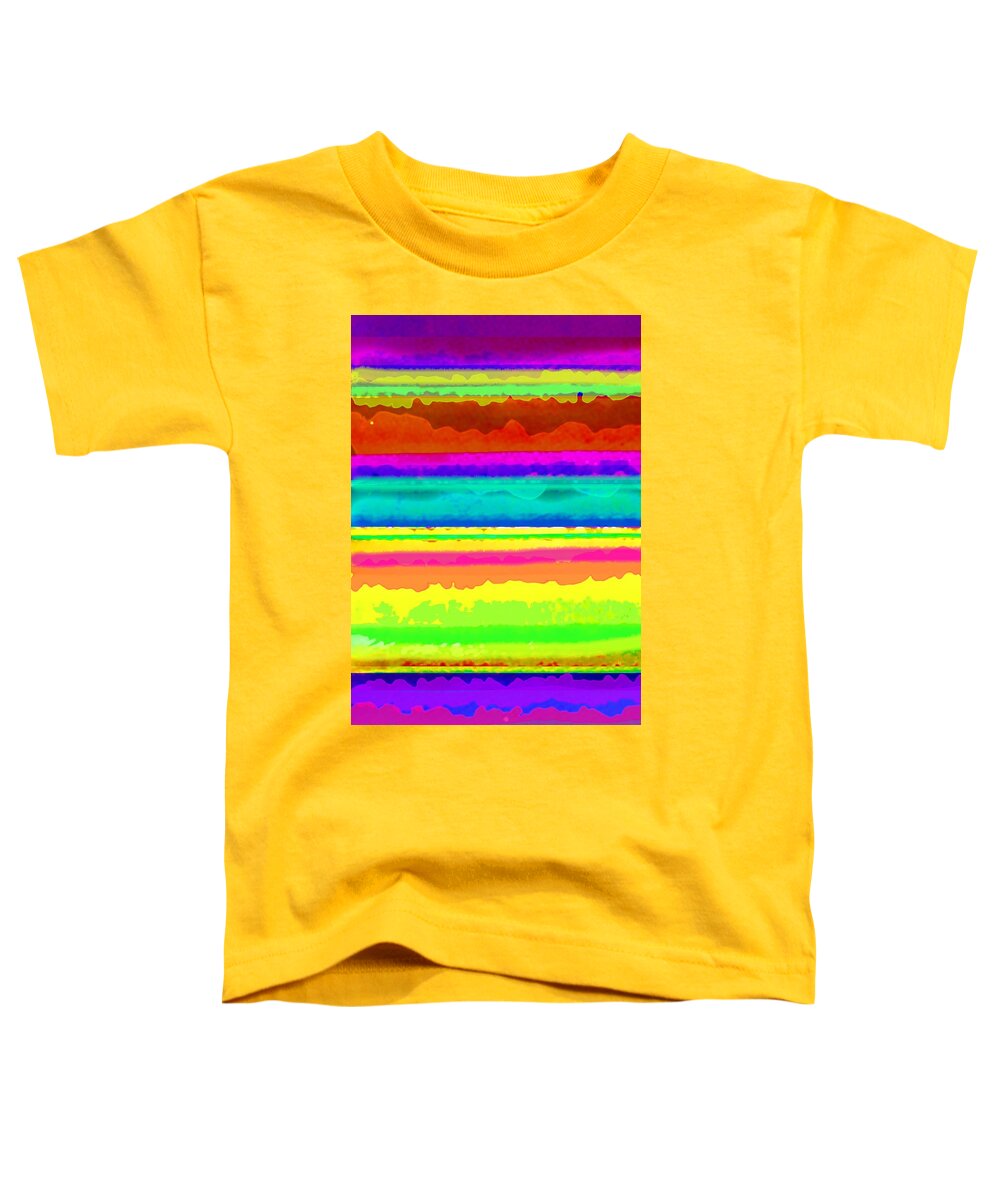 Bright Stripe (digital) By Louisa Knight (contemporary Artist) Toddler T-Shirt featuring the digital art Bright Stripe by Louisa Knight