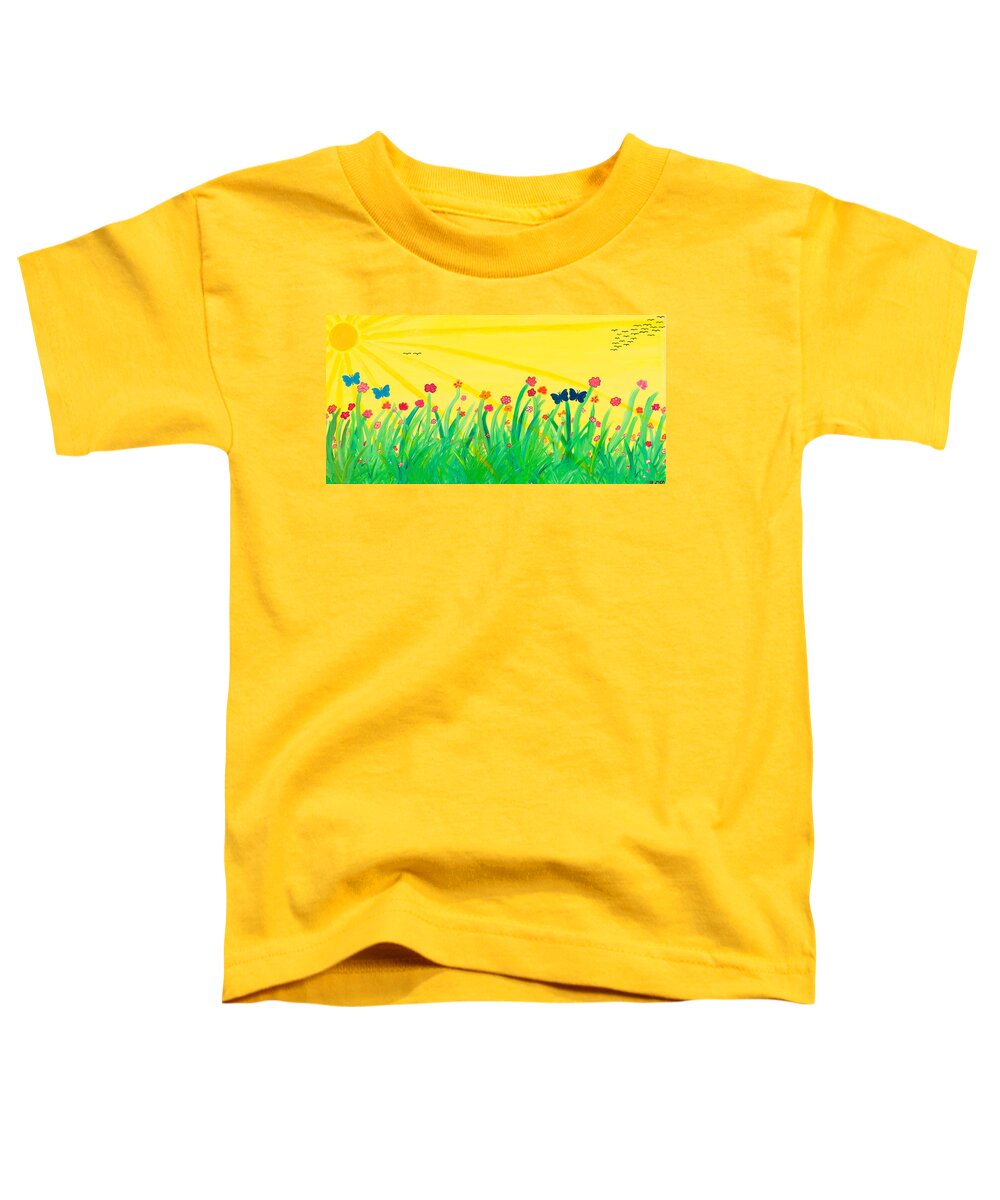 Sun Toddler T-Shirt featuring the painting Sunny Day by Hagit Dayan