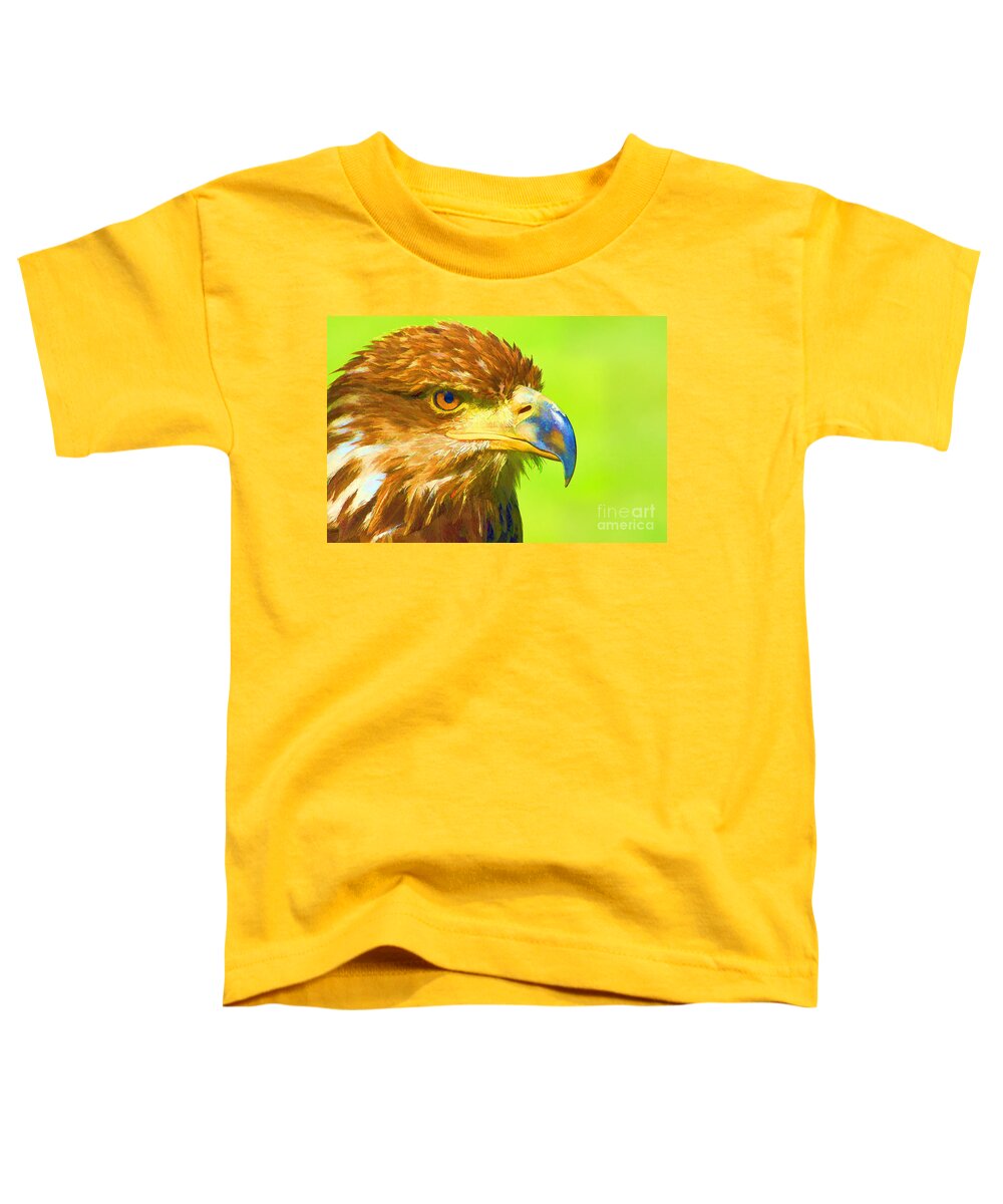 Bird Toddler T-Shirt featuring the digital art Golden Eagle #1 by Teresa Zieba