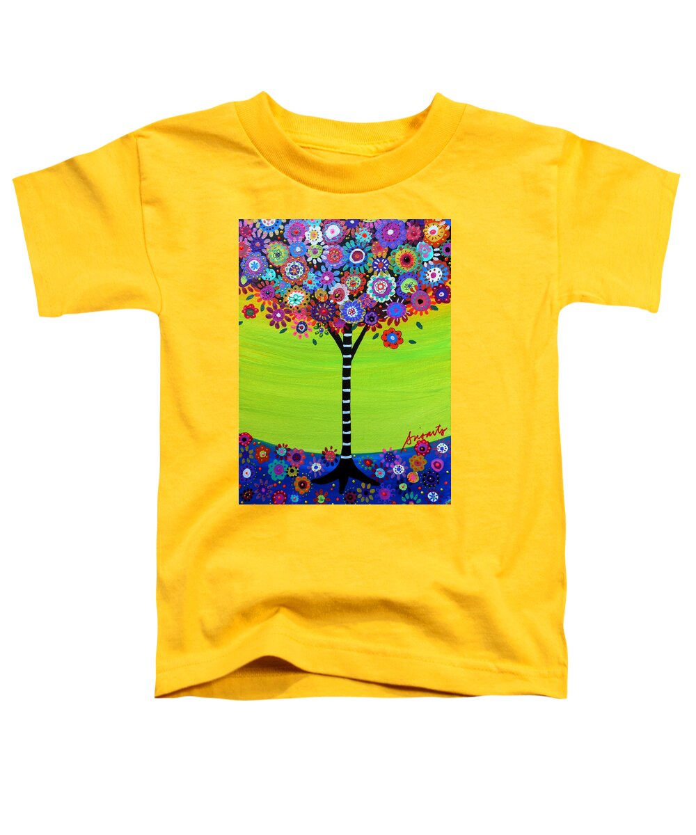 Bar Toddler T-Shirt featuring the painting Tree Of Life #105 by Pristine Cartera Turkus