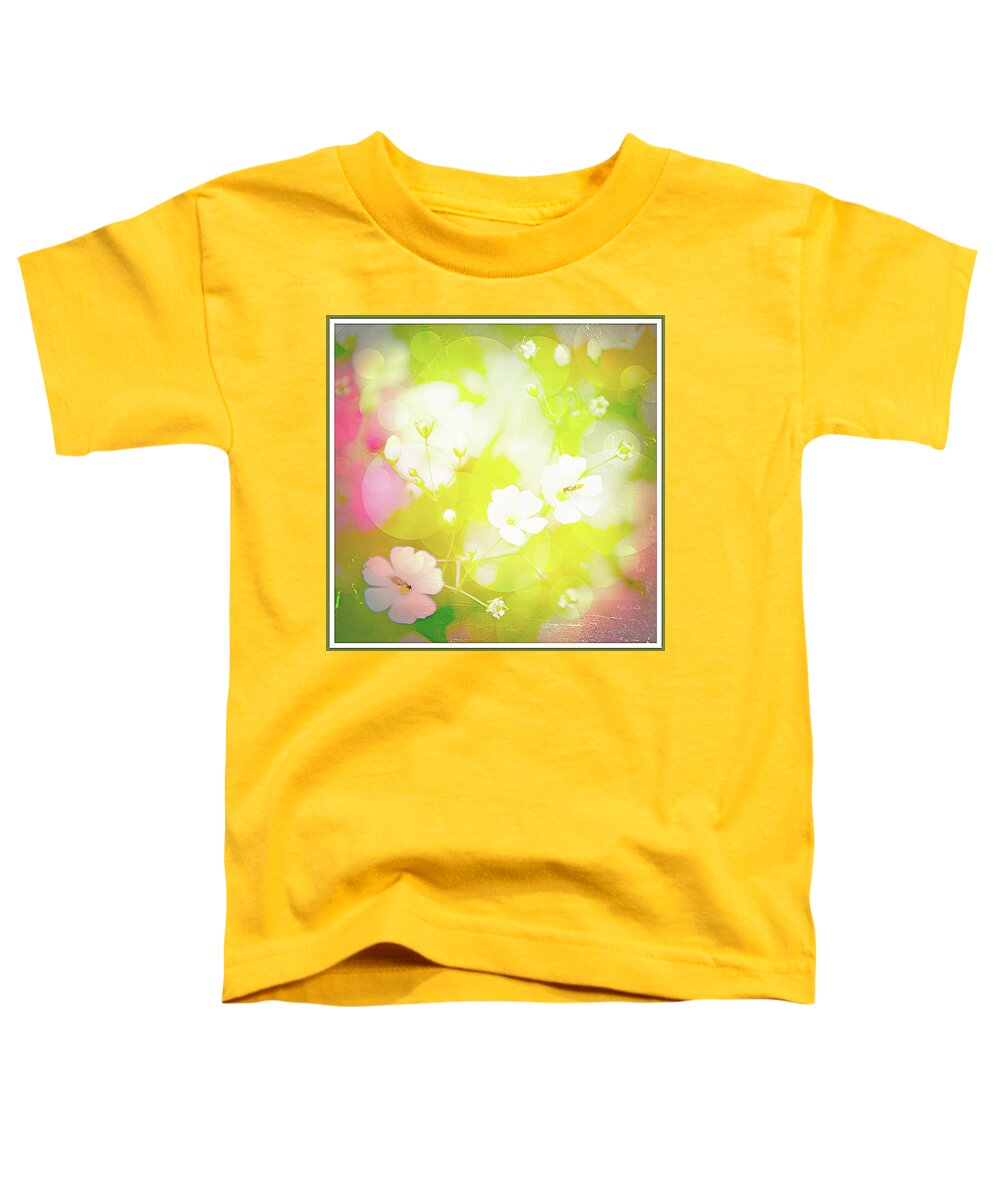 Summer Toddler T-Shirt featuring the digital art Summer Flowers, Baby's Breath, Digital Art #2 by A Macarthur Gurmankin