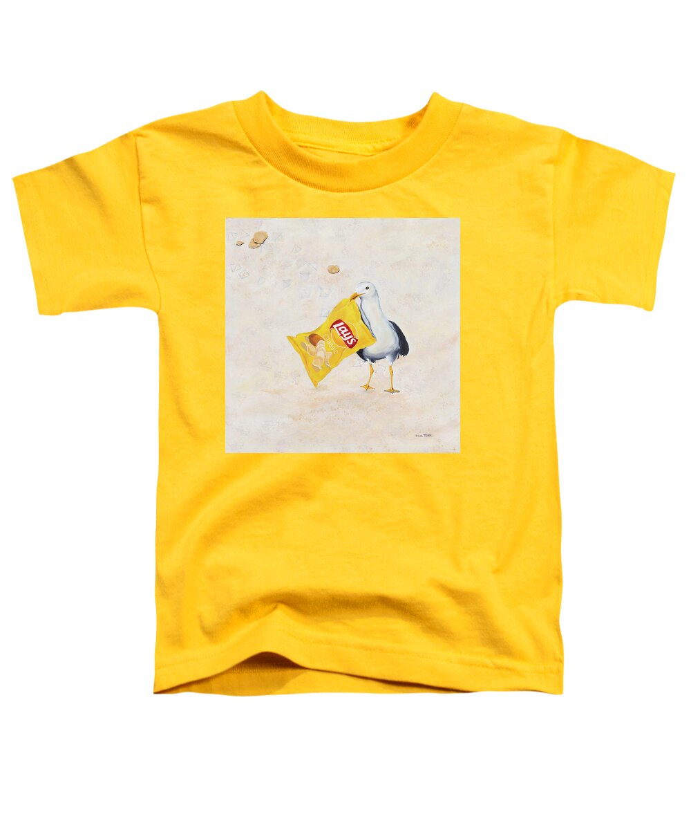 Coastal Toddler T-Shirt featuring the painting Bandit by Donna Tucker
